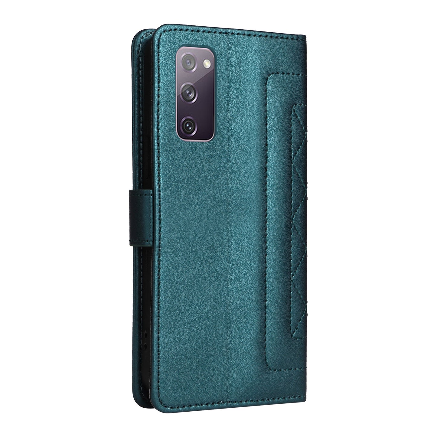 Samsung Galaxy S20 FE Diamond Lattice Leather Flip Phone Case - Durable and Convenient Holder with Precision Cutouts