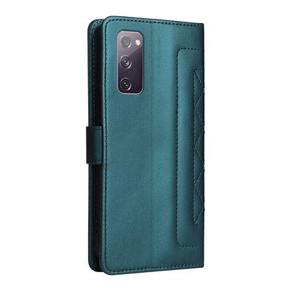 Samsung Galaxy S20 FE Diamond Lattice Leather Flip Phone Case - Durable and Convenient Holder with Precision Cutouts