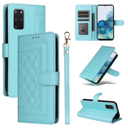 Samsung Galaxy S20+ Diamond Lattice Leather Flip Phone Case - Durable and Convenient Holder with Precision Cutouts
