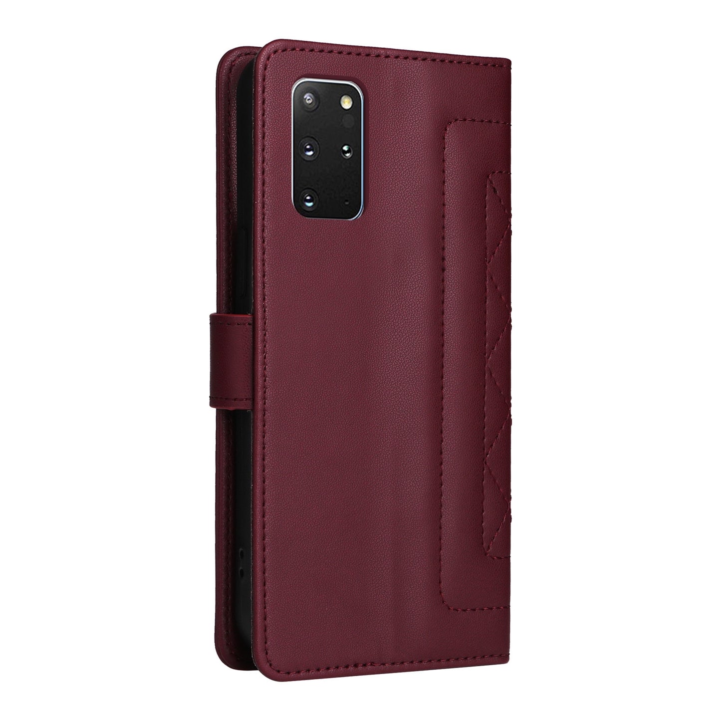 Samsung Galaxy S20+ Diamond Lattice Leather Flip Phone Case - Durable and Convenient Holder with Precision Cutouts