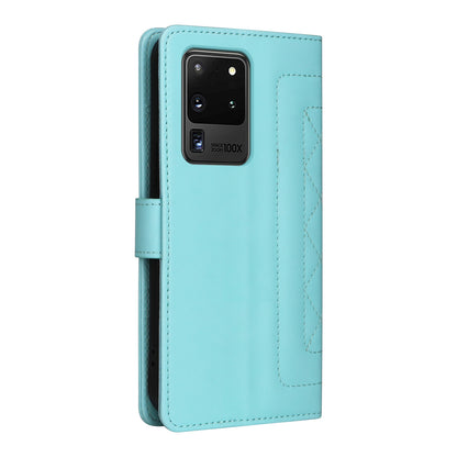 Samsung Galaxy S20 Ultra Diamond Lattice Leather Flip Phone Case - Durable and Convenient Holder with Precision Cutouts