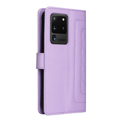 Samsung Galaxy S20 Ultra Diamond Lattice Leather Flip Phone Case - Durable and Convenient Holder with Precision Cutouts