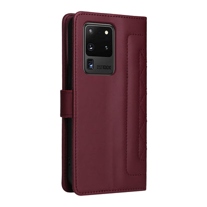 Samsung Galaxy S20 Ultra Diamond Lattice Leather Flip Phone Case - Durable and Convenient Holder with Precision Cutouts