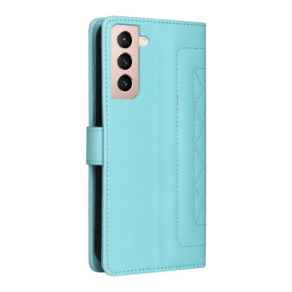 Samsung Galaxy S21 5G Diamond Lattice Leather Flip Phone Case - Durable and Convenient Holder with Precision Cutouts