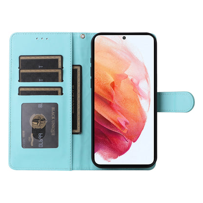 Samsung Galaxy S21 5G Diamond Lattice Leather Flip Phone Case - Durable and Convenient Holder with Precision Cutouts