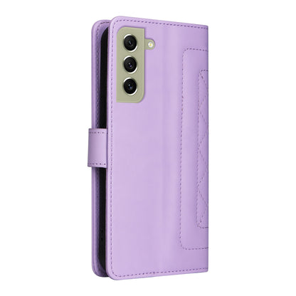 Samsung Galaxy S21 FE 5G Diamond Lattice Leather Flip Phone Case - Durable and Convenient Holder with Precision Cutouts
