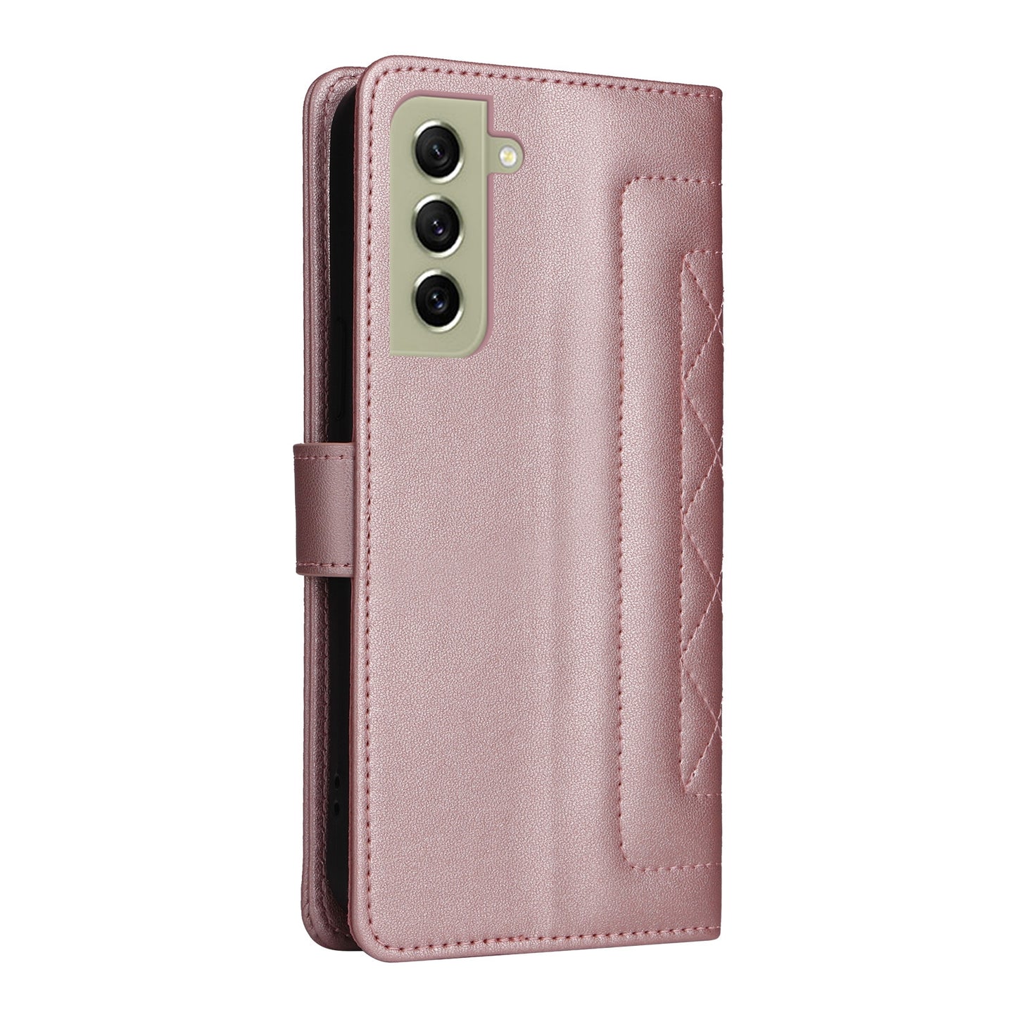 Samsung Galaxy S21 FE 5G Diamond Lattice Leather Flip Phone Case - Durable and Convenient Holder with Precision Cutouts
