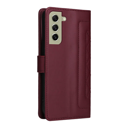 Samsung Galaxy S21 FE 5G Diamond Lattice Leather Flip Phone Case - Durable and Convenient Holder with Precision Cutouts