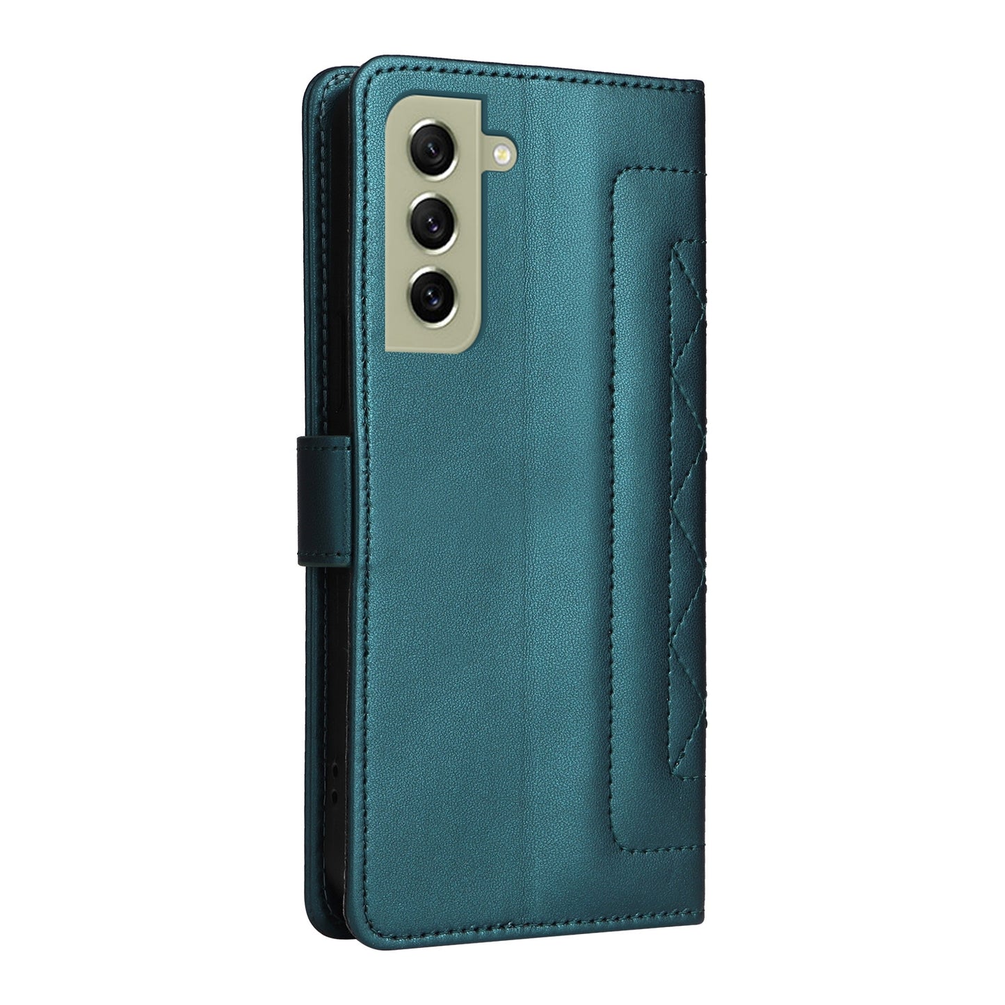 Samsung Galaxy S21 FE 5G Diamond Lattice Leather Flip Phone Case - Durable and Convenient Holder with Precision Cutouts