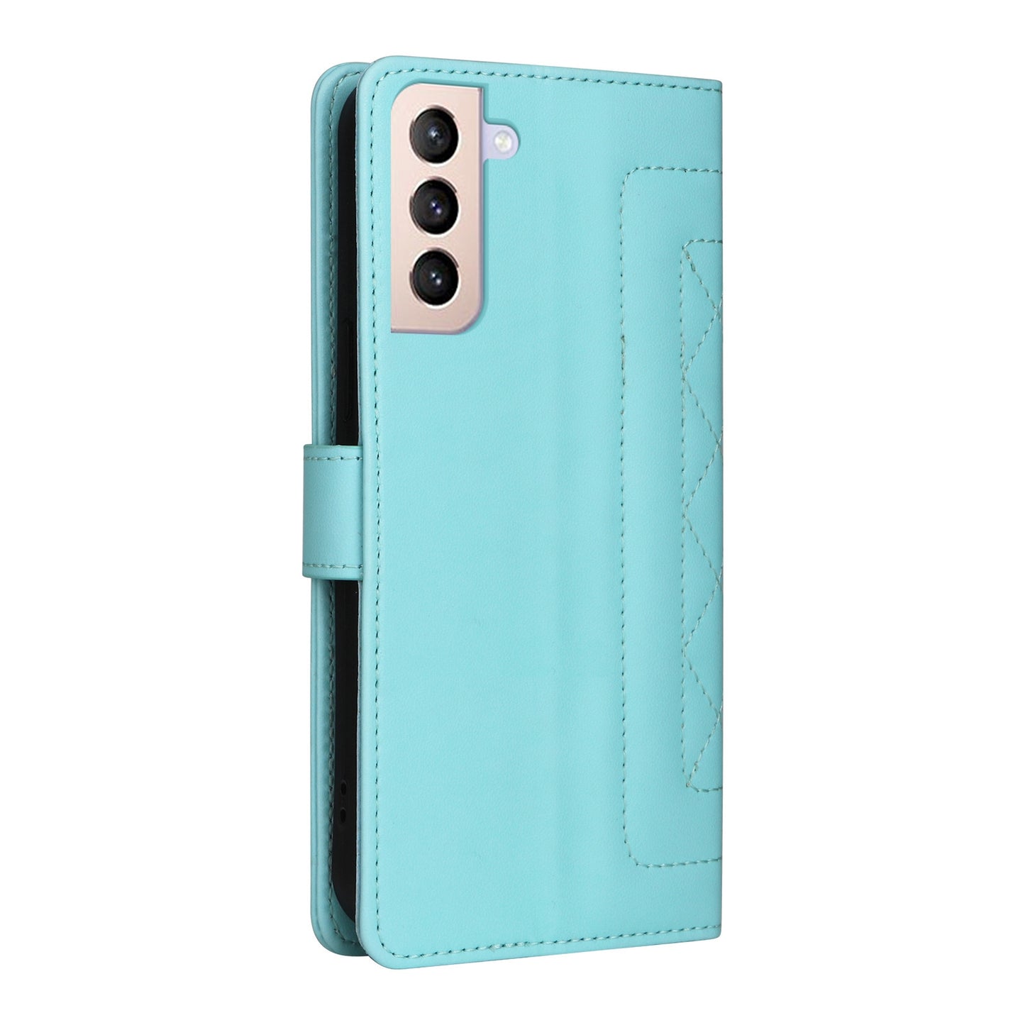 Samsung Galaxy S21+ 5G Diamond Lattice Leather Flip Phone Case - Durable and Convenient Holder with Precision Cutouts