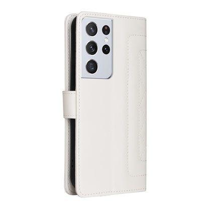 Samsung Galaxy S21 Ultra 5G Diamond Lattice Leather Flip Phone Case - Durable and Convenient Holder with Precision Cutouts