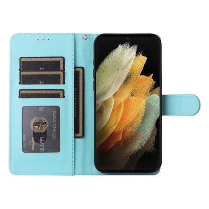 Samsung Galaxy S21 Ultra 5G Diamond Lattice Leather Flip Phone Case - Durable and Convenient Holder with Precision Cutouts