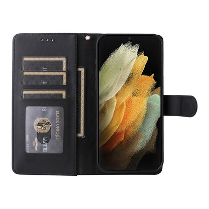 Samsung Galaxy S21 Ultra 5G Diamond Lattice Leather Flip Phone Case - Durable and Convenient Holder with Precision Cutouts