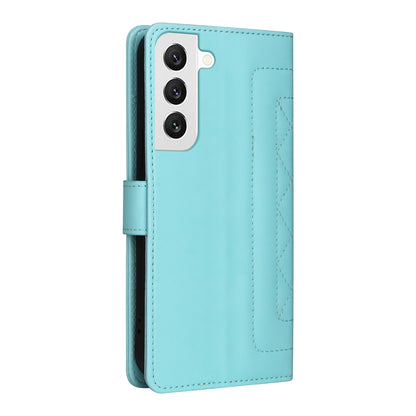 Samsung Galaxy S22 5G Diamond Lattice Leather Flip Phone Case - Durable and Convenient Holder with Precision Cutouts