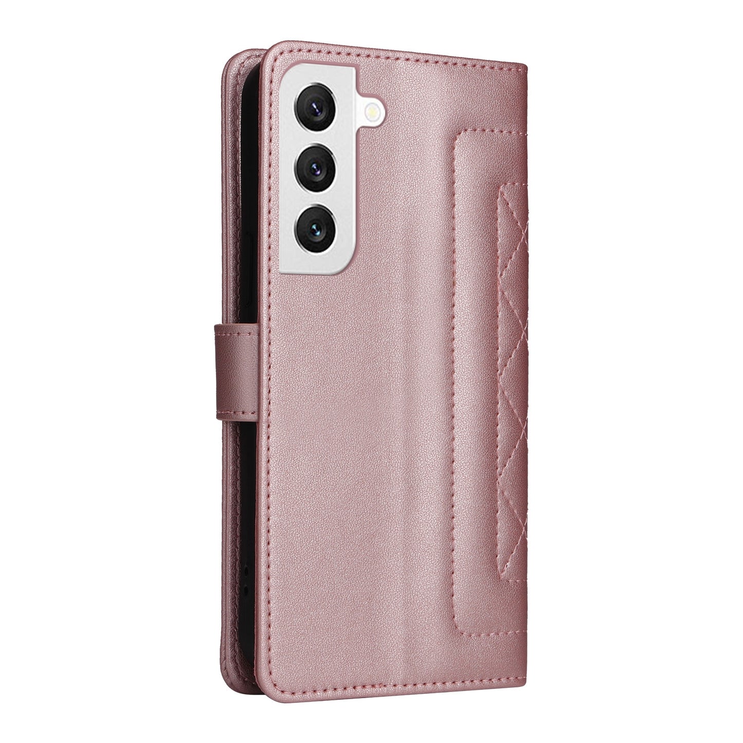 Samsung Galaxy S22 5G Diamond Lattice Leather Flip Phone Case - Durable and Convenient Holder with Precision Cutouts