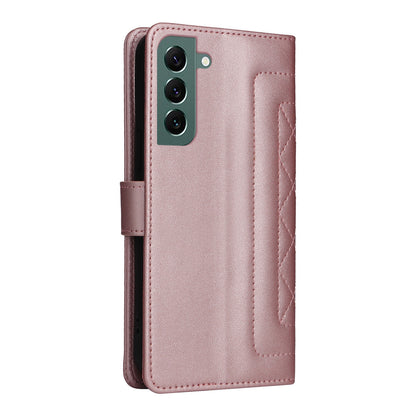 Samsung Galaxy S22+ 5G Diamond Lattice Leather Flip Phone Case - Durable and Convenient Holder with Precision Cutouts