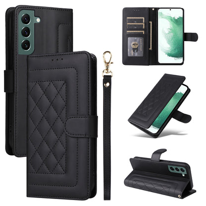 Samsung Galaxy S22+ 5G Diamond Lattice Leather Flip Phone Case - Durable and Convenient Holder with Precision Cutouts