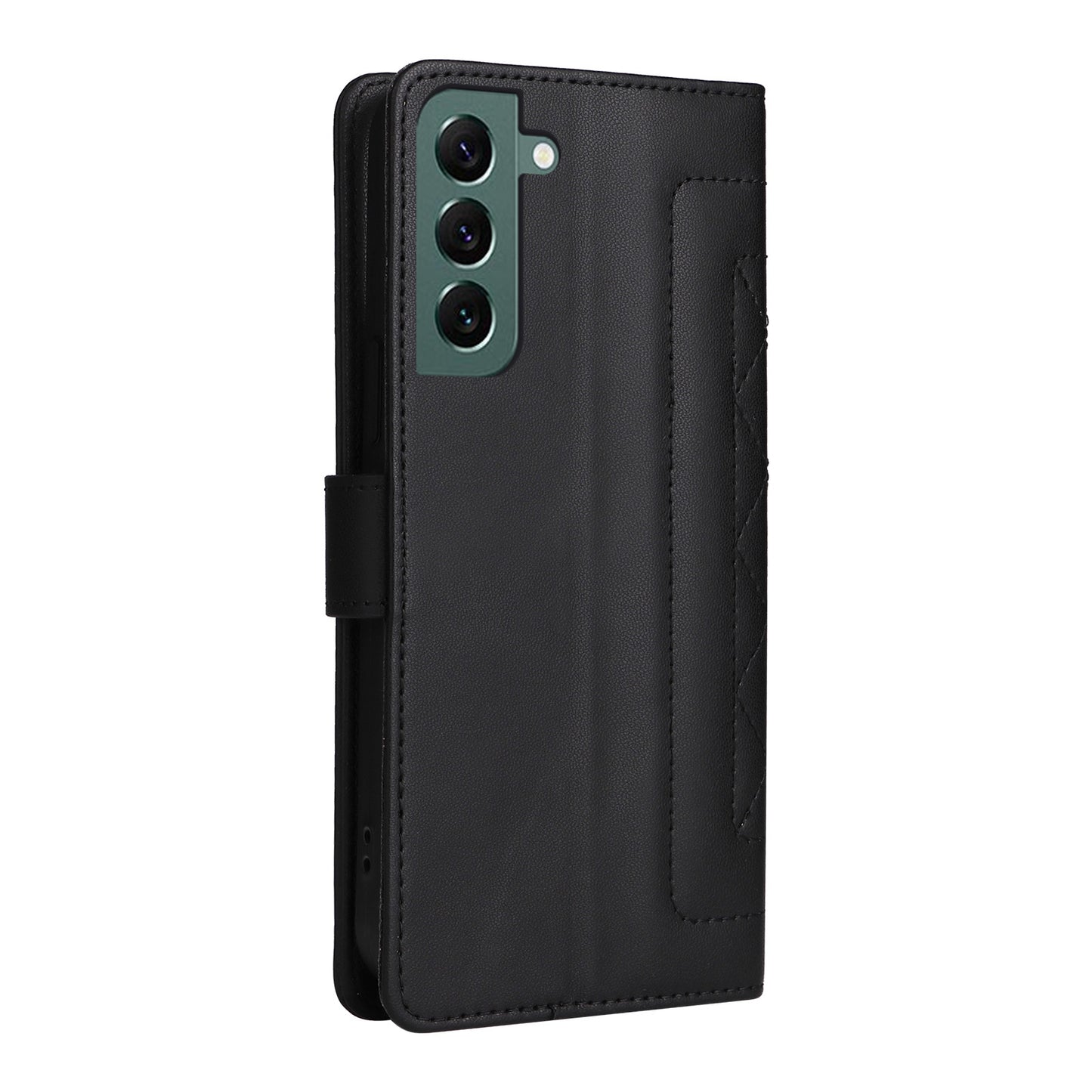 Samsung Galaxy S22+ 5G Diamond Lattice Leather Flip Phone Case - Durable and Convenient Holder with Precision Cutouts