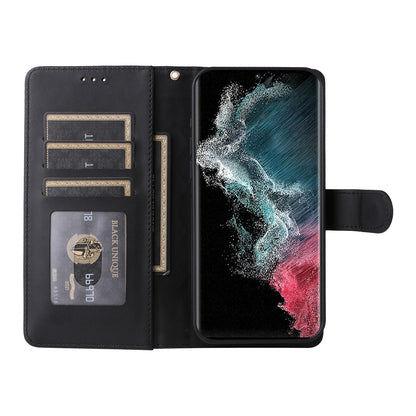 Samsung Galaxy S22 Ultra 5G Diamond Lattice Leather Flip Phone Case - Durable and Convenient Holder with Precision Cutouts