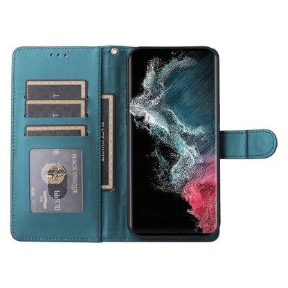 Samsung Galaxy S22 Ultra 5G Diamond Lattice Leather Flip Phone Case - Durable and Convenient Holder with Precision Cutouts