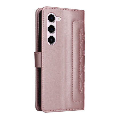 Samsung Galaxy S23 5G Diamond Lattice Leather Flip Phone Case - Durable and Convenient Holder with Precision Cutouts