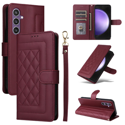 Samsung Galaxy S23 FE 5G Diamond Lattice Leather Flip Phone Case - Durable and Convenient Holder with Precision Cutouts
