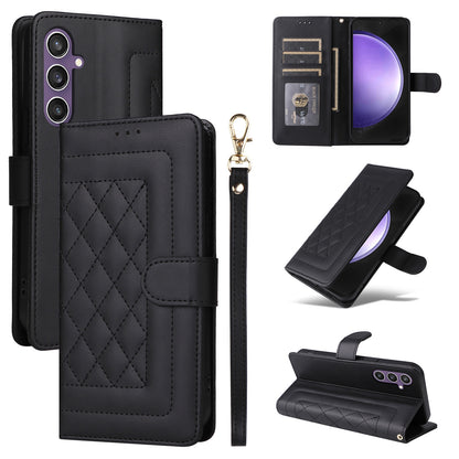 Samsung Galaxy S23 FE 5G Diamond Lattice Leather Flip Phone Case - Durable and Convenient Holder with Precision Cutouts