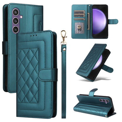 Samsung Galaxy S23 FE 5G Diamond Lattice Leather Flip Phone Case - Durable and Convenient Holder with Precision Cutouts
