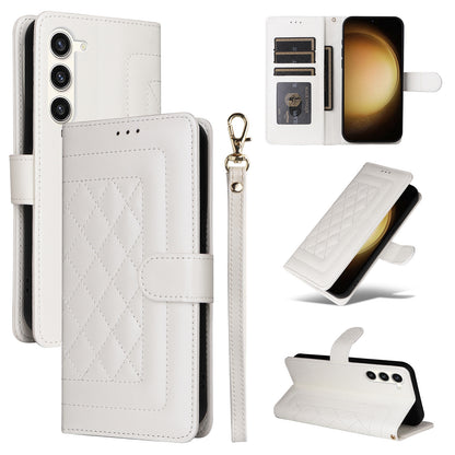Samsung Galaxy S23+ 5G Diamond Lattice Leather Flip Phone Case - Durable and Convenient Holder with Precision Cutouts