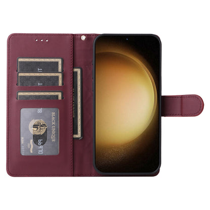 Samsung Galaxy S23+ 5G Diamond Lattice Leather Flip Phone Case - Durable and Convenient Holder with Precision Cutouts