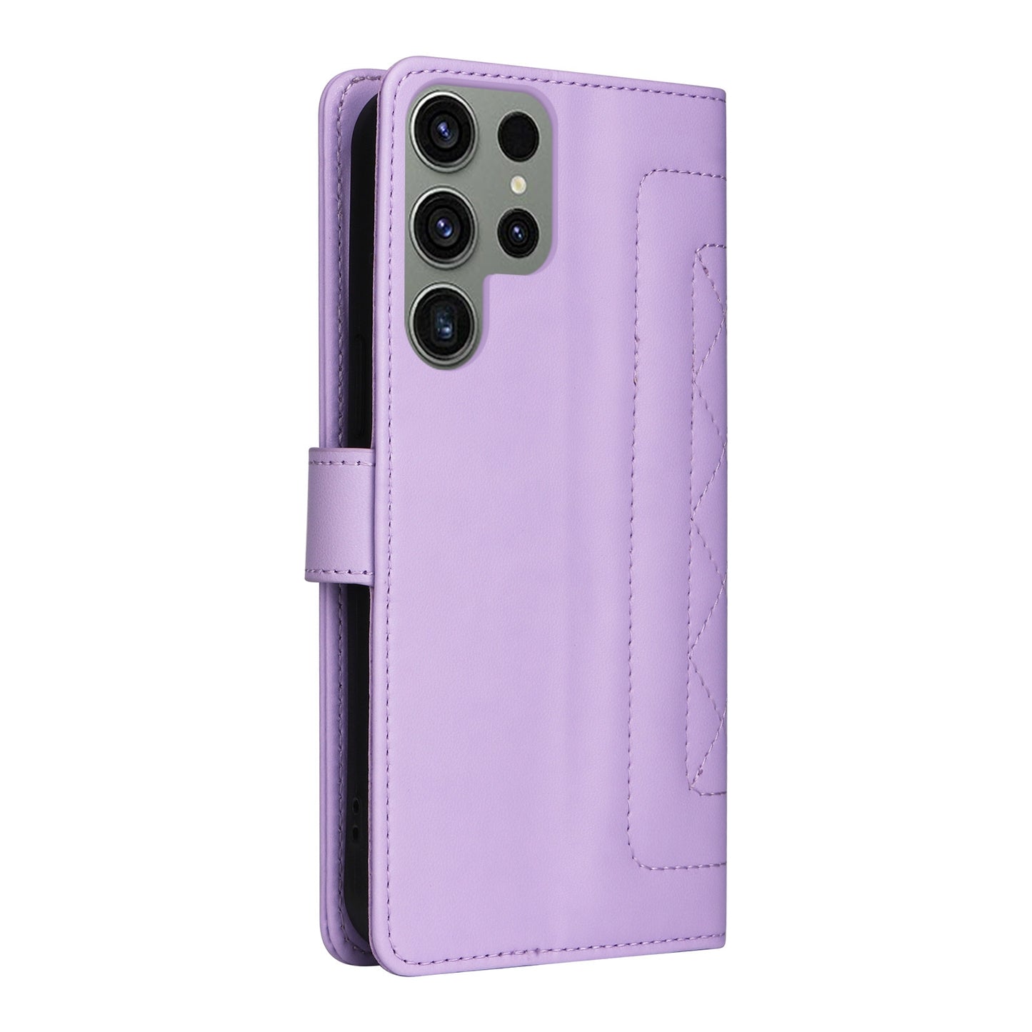 Samsung Galaxy S23 Ultra 5G Diamond Lattice Leather Flip Phone Case - Durable and Convenient Holder with Precision Cutouts