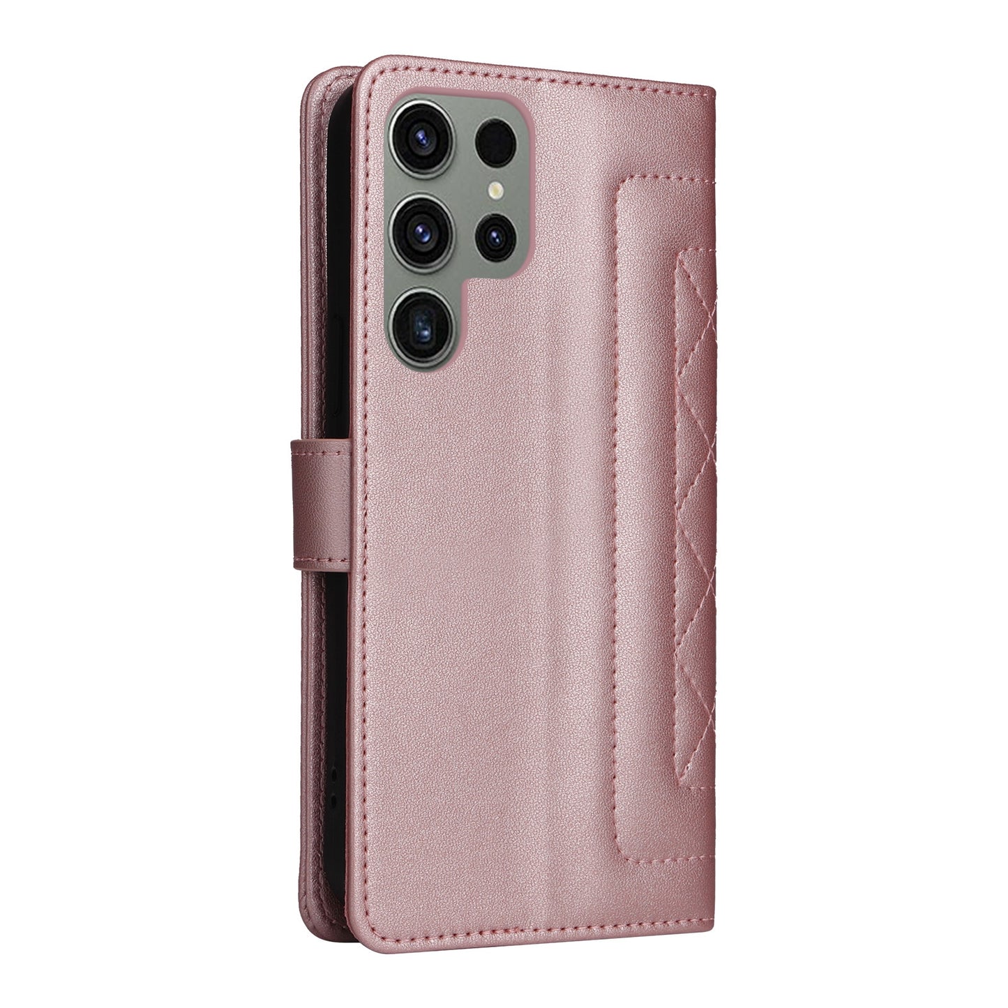 Samsung Galaxy S23 Ultra 5G Diamond Lattice Leather Flip Phone Case - Durable and Convenient Holder with Precision Cutouts