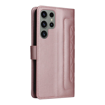 Samsung Galaxy S23 Ultra 5G Diamond Lattice Leather Flip Phone Case - Durable and Convenient Holder with Precision Cutouts