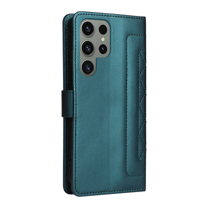 Samsung Galaxy S23 Ultra 5G Diamond Lattice Leather Flip Phone Case - Durable and Convenient Holder with Precision Cutouts