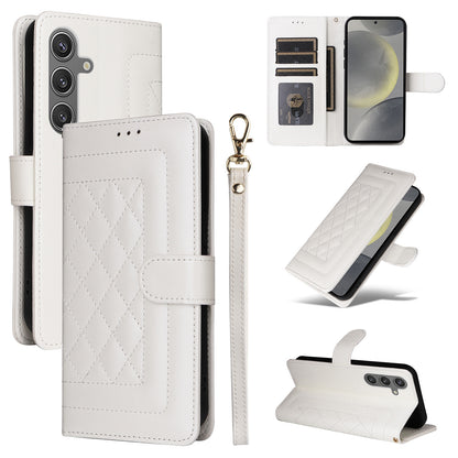 Samsung Galaxy S24+ 5G Diamond Lattice Leather Flip Phone Case - Durable and Convenient Holder with Precision Cutouts