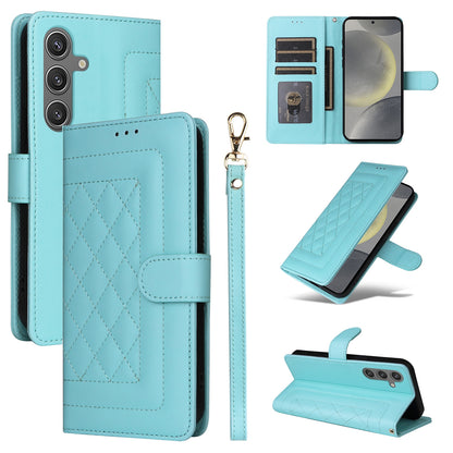 Samsung Galaxy S24+ 5G Diamond Lattice Leather Flip Phone Case - Durable and Convenient Holder with Precision Cutouts