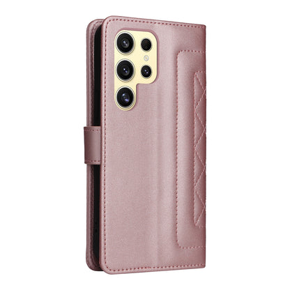 Samsung Galaxy S24 Ultra 5G Diamond Lattice Leather Flip Phone Case - Durable and Convenient Holder with Precision Cutouts