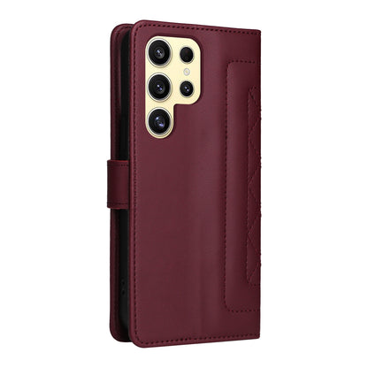 Samsung Galaxy S24 Ultra 5G Diamond Lattice Leather Flip Phone Case - Durable and Convenient Holder with Precision Cutouts