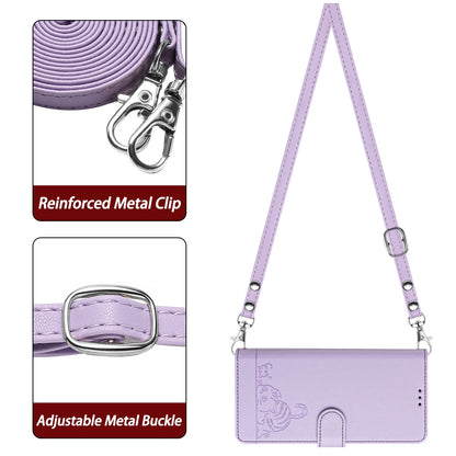 For vivo Y20 Cat and Rat Embossed Pattern, RFID Leather Phone Case with Lanyard, Kickstand, and Wallet Features