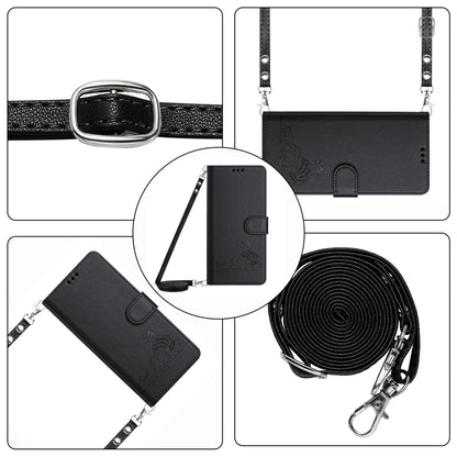 Motorola Moto G Play 5G 2024 Global Cat and Rat Embossed Pattern, RFID Leather Phone Case with Lanyard, Kickstand, and Wallet Features