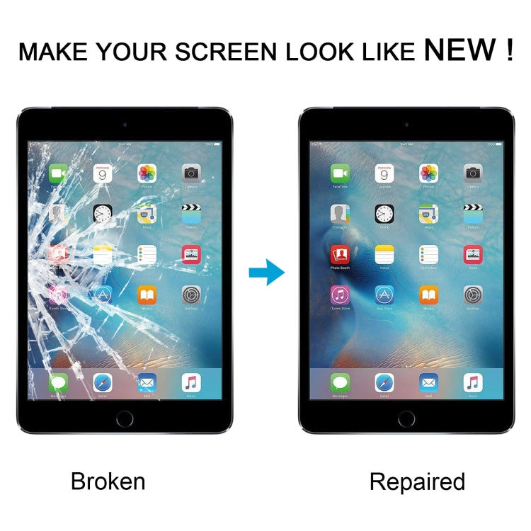 iPad Mini 4 Front Screen Outer Glass Lens Replacement with OCA Adhesive (White) - Test Before Installation