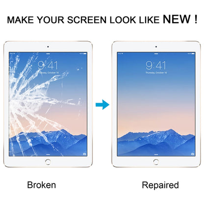 iPad 6 / Air 2 Front Screen Outer Glass Lens Replacement with OCA Adhesive (White) - Compatible Part