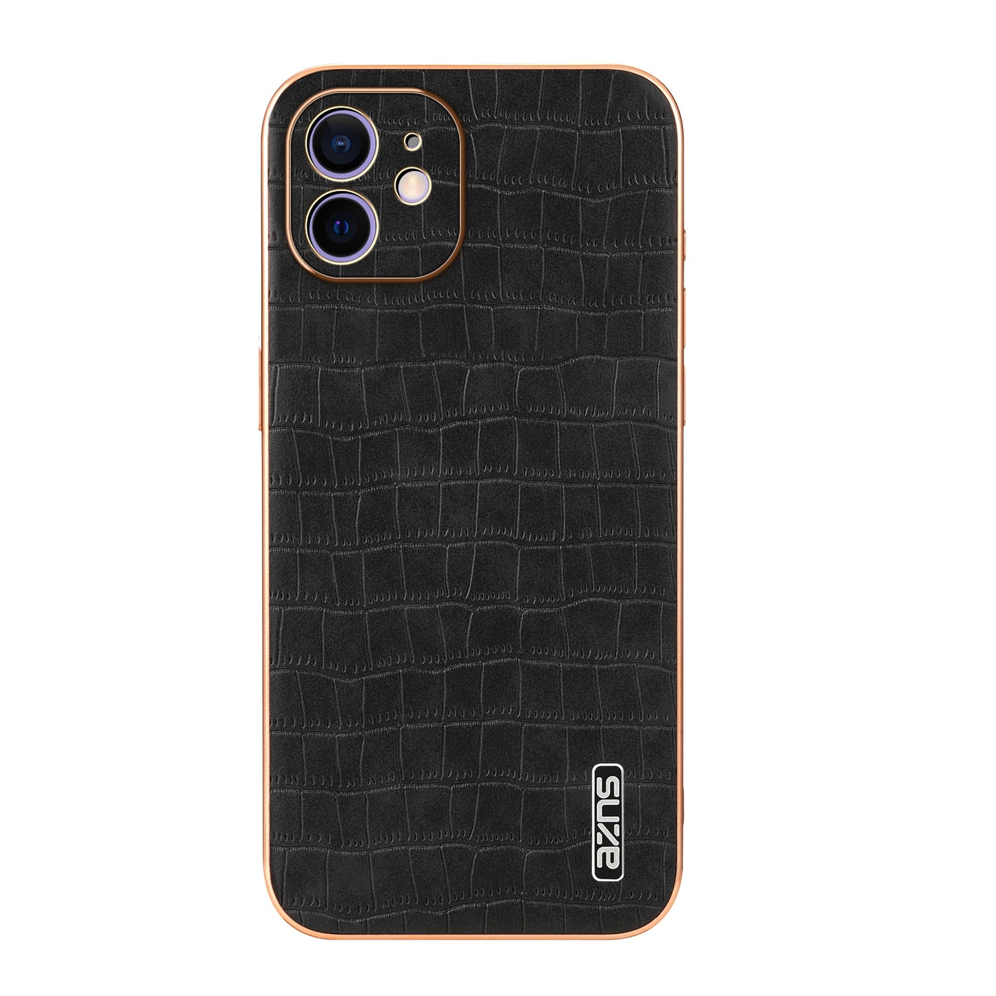 iPhone 11 Luxury Case - Electroplated Frame, Crocodile Texture Leather, Full Coverage Protection, Anti-Fingerprint & Shockproof