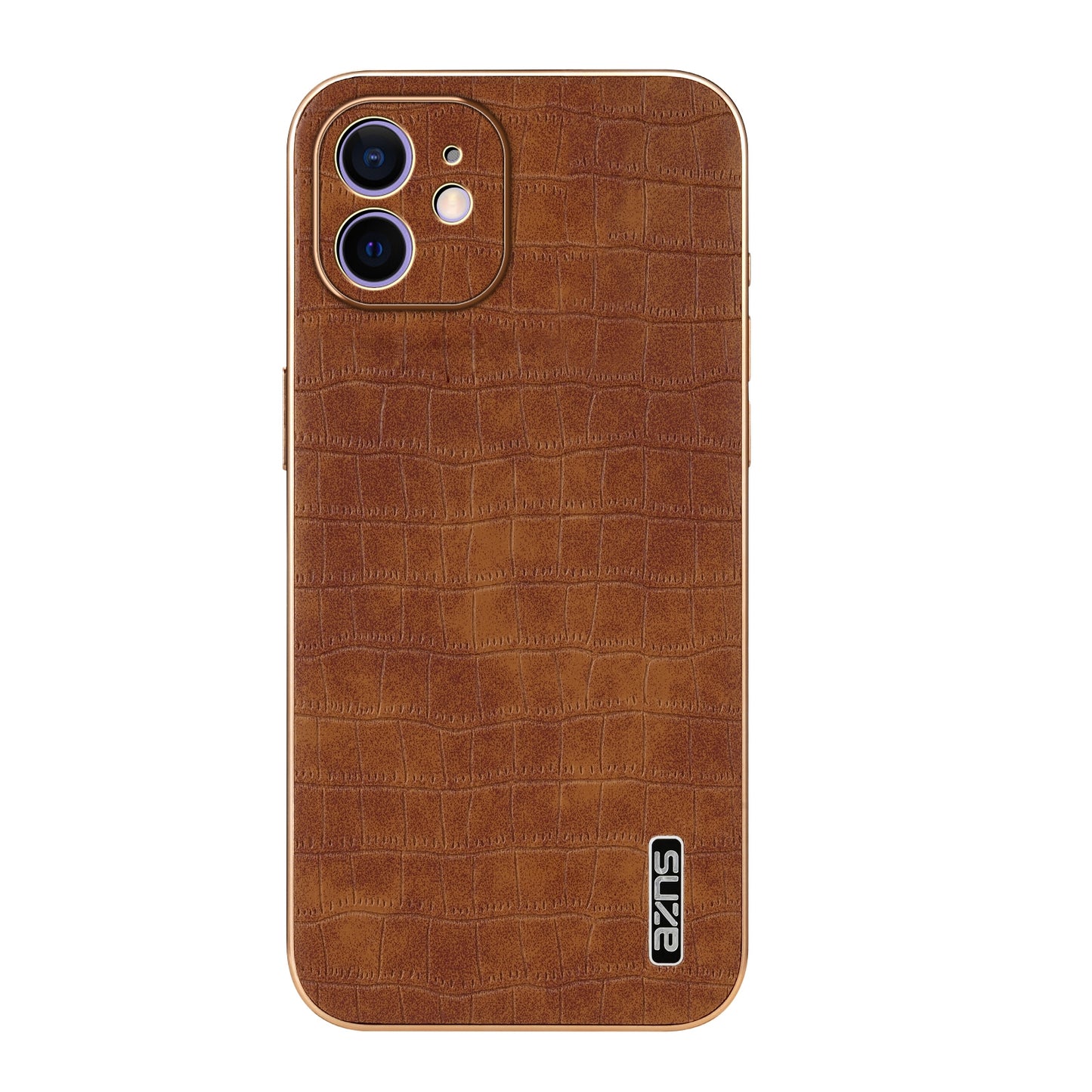 iPhone 11 Luxury Case - Electroplated Frame, Crocodile Texture Leather, Full Coverage Protection, Anti-Fingerprint & Shockproof