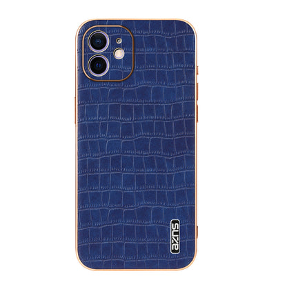 iPhone 11 Luxury Case - Electroplated Frame, Crocodile Texture Leather, Full Coverage Protection, Anti-Fingerprint & Shockproof