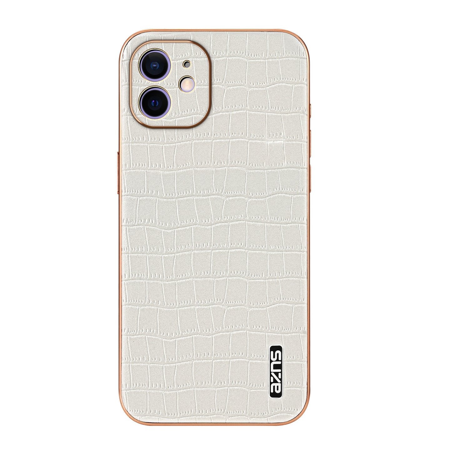 iPhone 11 Luxury Case - Electroplated Frame, Crocodile Texture Leather, Full Coverage Protection, Anti-Fingerprint & Shockproof