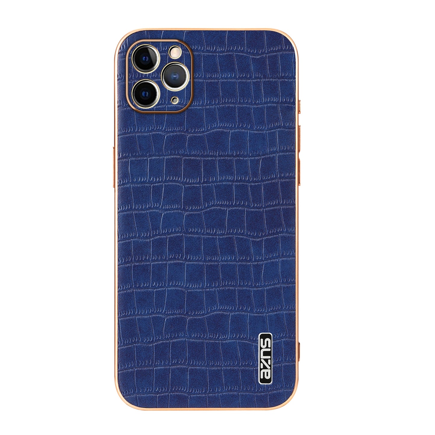 iPhone 11 Pro Luxury Case - Electroplated Frame, Crocodile Texture Leather, Full Coverage Protection, Anti-Fingerprint & Shockproof