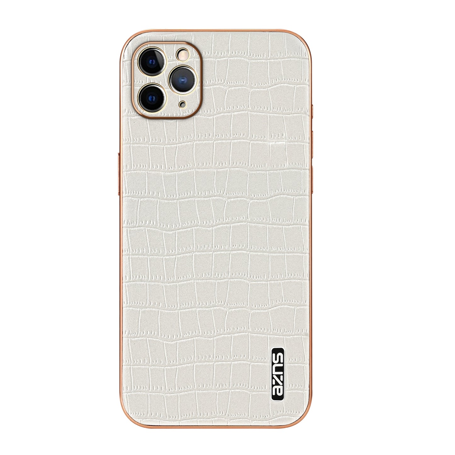 iPhone 11 Pro Luxury Case - Electroplated Frame, Crocodile Texture Leather, Full Coverage Protection, Anti-Fingerprint & Shockproof