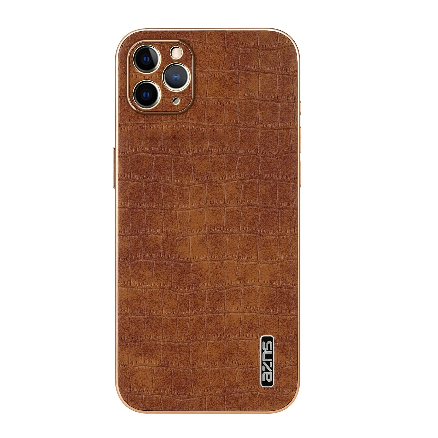 iPhone 11 Pro Max Luxury Case - Electroplated Frame, Crocodile Texture Leather, Full Coverage Protection, Anti-Fingerprint & Shockproof