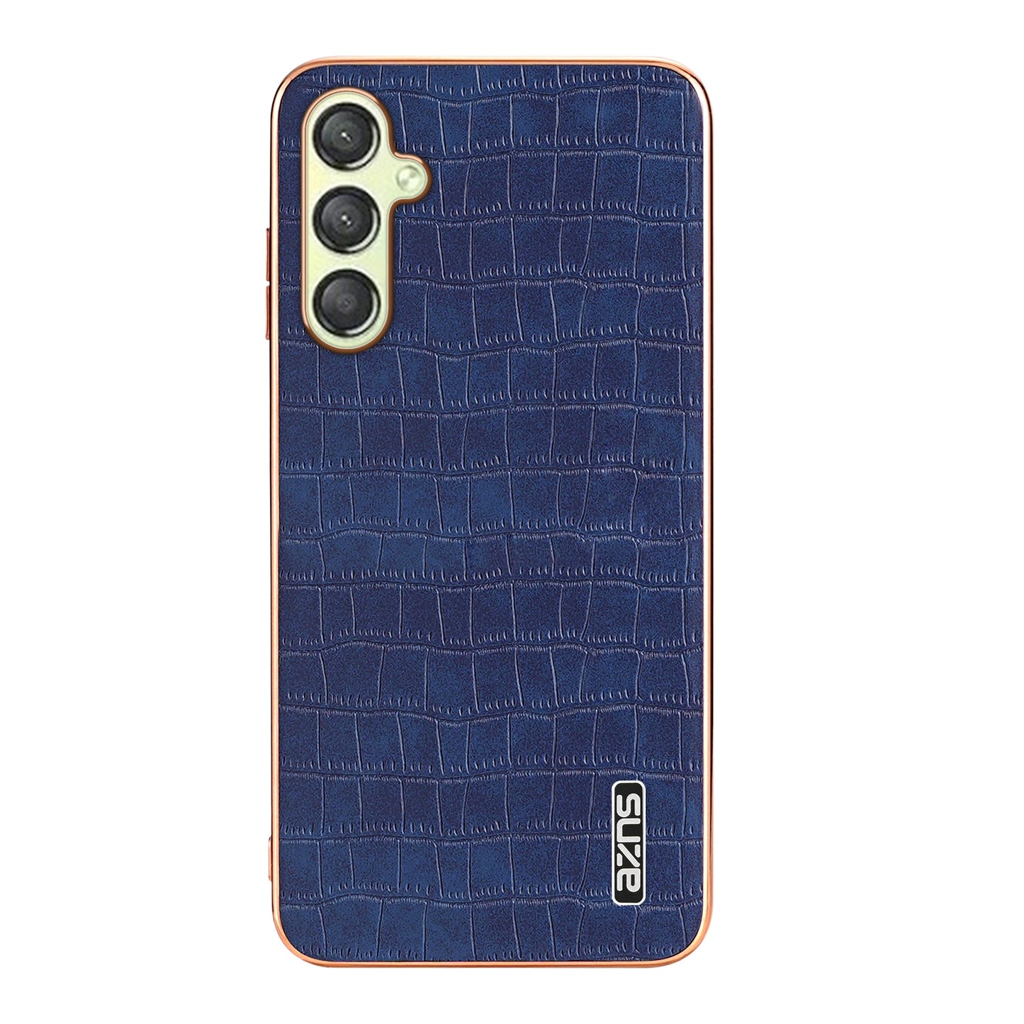 Samsung Galaxy A14 Luxury Case - Electroplated Frame, Crocodile Texture Leather, Full Coverage Protection, Anti-Fingerprint & Shockproof